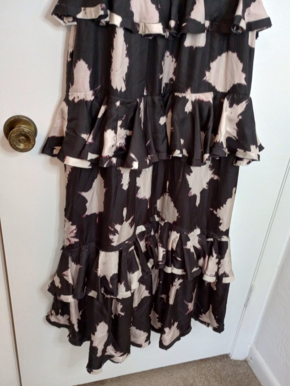 Ulla Johnson Serafina Noir Blur Tiered Silk Gown - Picture 10 of 17